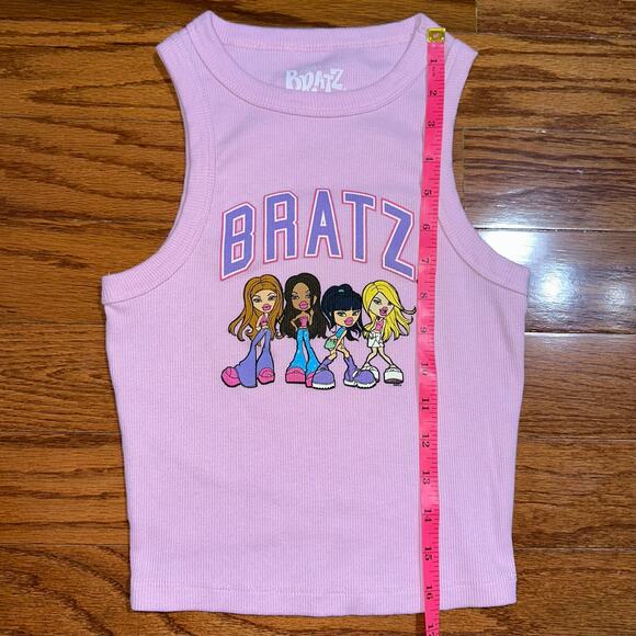 Bratz Y2K High Neck Pink Ribbed Graphic Tank Top Size XS - Picture 9 of 9